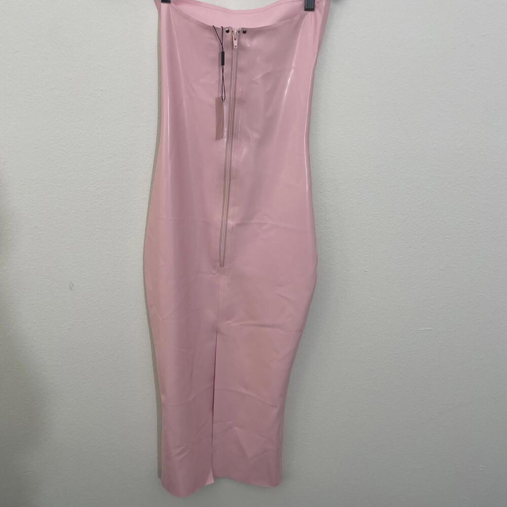 Miaou Lila Dress pink candy Midi Latex Strapless S NWT $450msrp - Picture 8 of 9